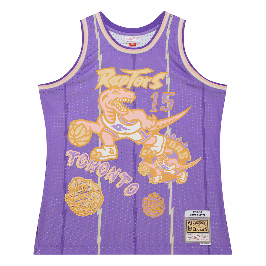 Vince Carter Toronto Raptors Maglia Swingman Sidewalk Sketch 1998/99 Mitchell & Ness - Viola