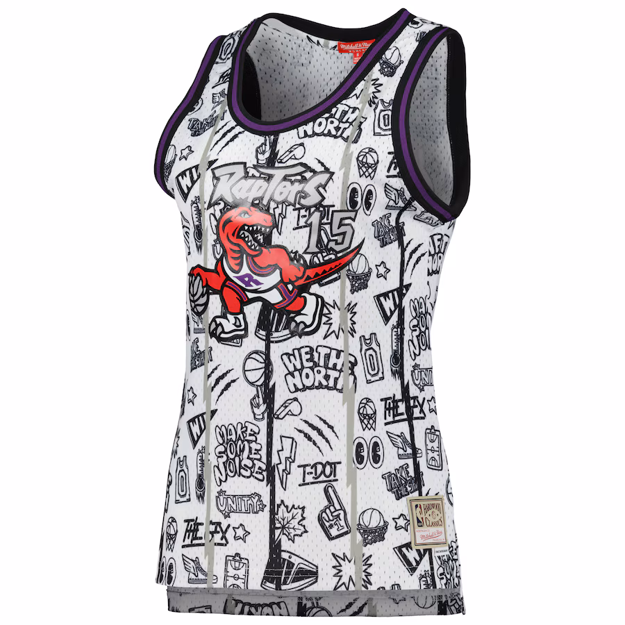 Canotta Donna Vince Carter Toronto Raptors 1998 Mitchell & Ness Doodle Swingman