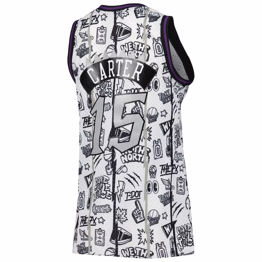 Canotta Donna Vince Carter Toronto Raptors 1998 Mitchell & Ness Doodle Swingman