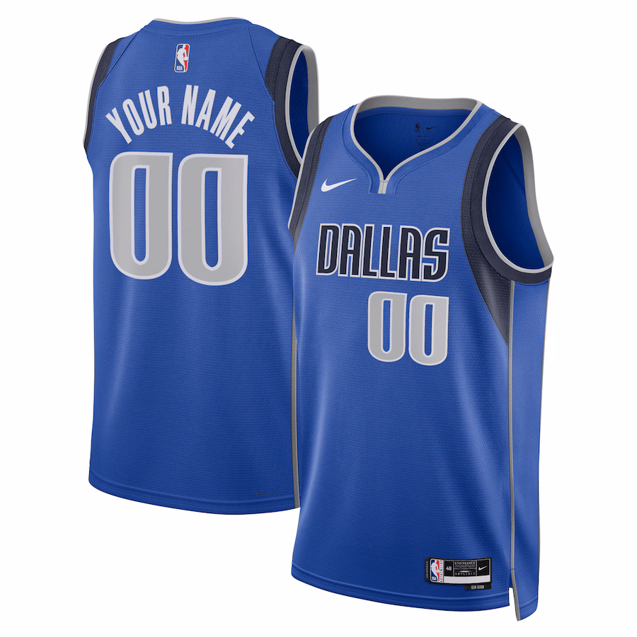 Maßgeschneidertes Trikot der Dallas Mavericks, Icon-Edition, Blau