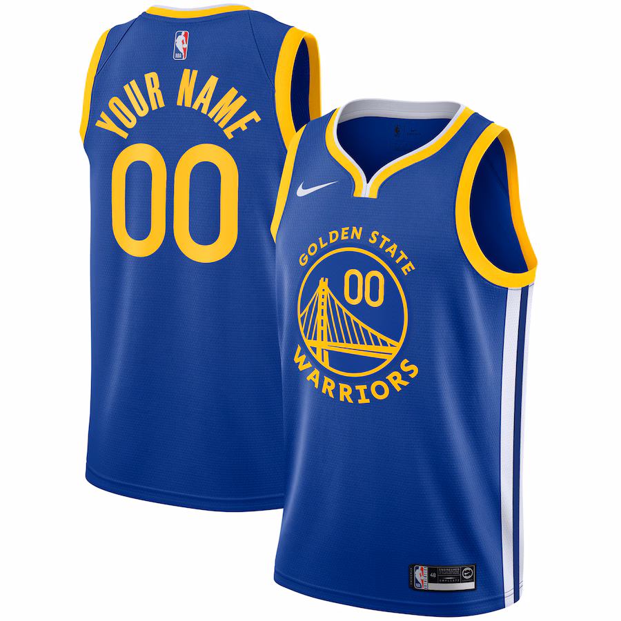 Golden State Warriors, Unisex 2019/20 Personalizzato, Regale, Edizione Icon, Blu