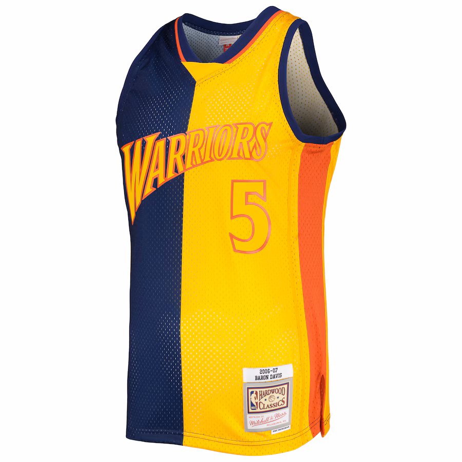Baron Davis, Golden State Warriors, 2006/07, Navy Blue/Gold