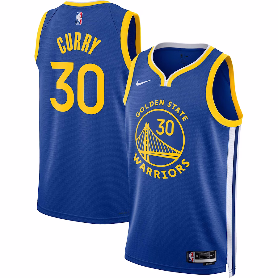 Stephen Curry, Golden State Warriors, Maglia Unisex Edizione Icon, Blu Regale