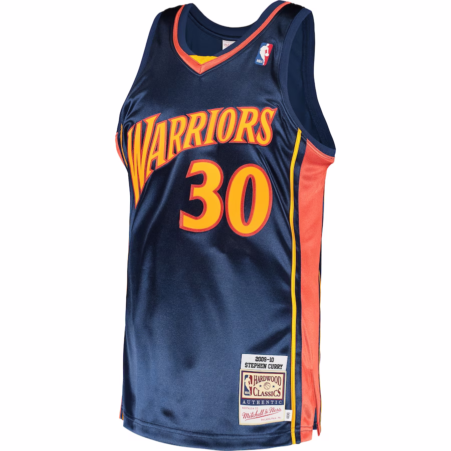 Stephen Curry, Golden State Warriors, 2009/10 Klassisches Harthölzernes Trikot, Navyblau