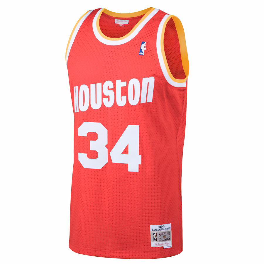 Hakeem Olajuwon, Houston Rockets, 1993/94 Klassischer Fan-Trikot, Rot