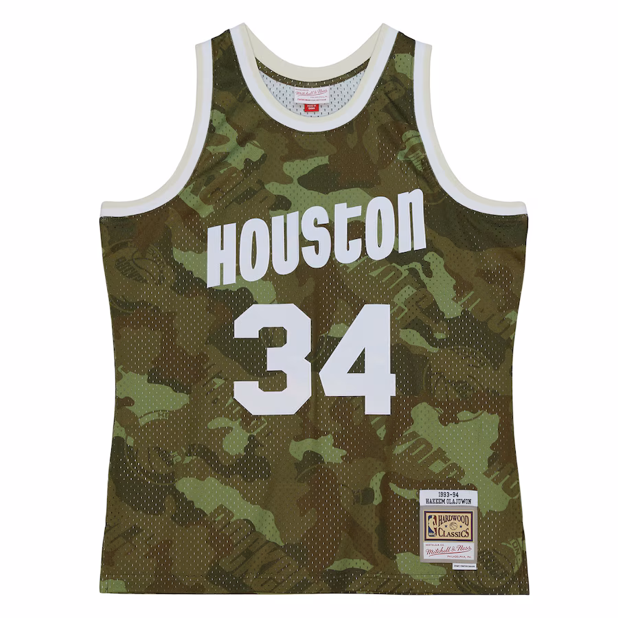 Hakeem Olajuwon, Houston Rockets, Maillot Swingman Ghost Green 1993/94, Camouflage