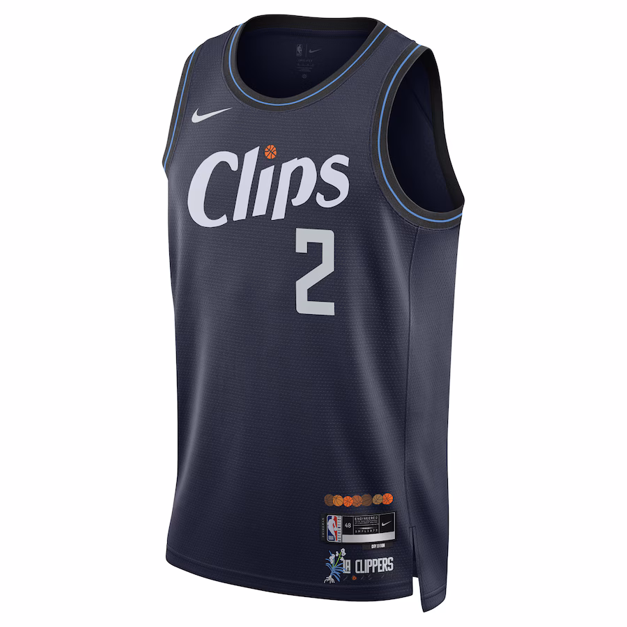 Kawhi Leonard Los Angeles Clippers Edizione Città 2023/24 Blu Marinaio