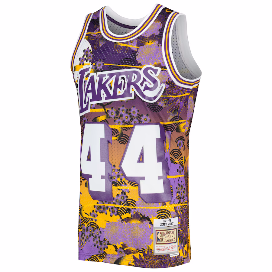 Jerry West, Los Angeles Lakers, Maillot Édition Fan de la Fête du Nouvel An Lunar Classique 1971/72, Violet