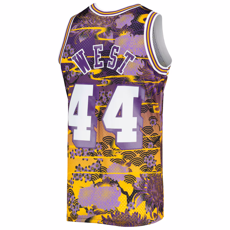 Jerry West, Los Angeles Lakers, Maillot Édition Fan de la Fête du Nouvel An Lunar Classique 1971/72, Violet