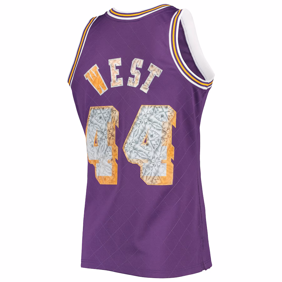 Jerry West, Los Angeles Lakers, 1971/72 Classic NBA 75th Anniversary Diamond Fan Edition Jersey, Purple