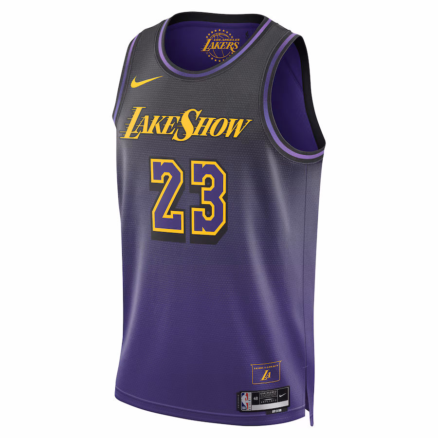 LeBron James, Los Angeles Lakers, Unisex, Stagione 2024/25, Edizione Città, Viola