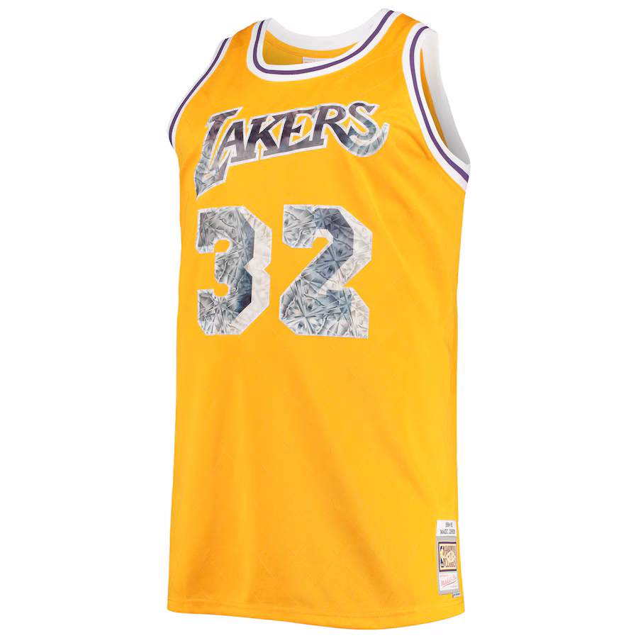 Magic Johnson, Los Angeles Lakers, Maglia dell'75° Anniversario della NBA Edizione Diamante per i Fanciulli 1984/85, Oro