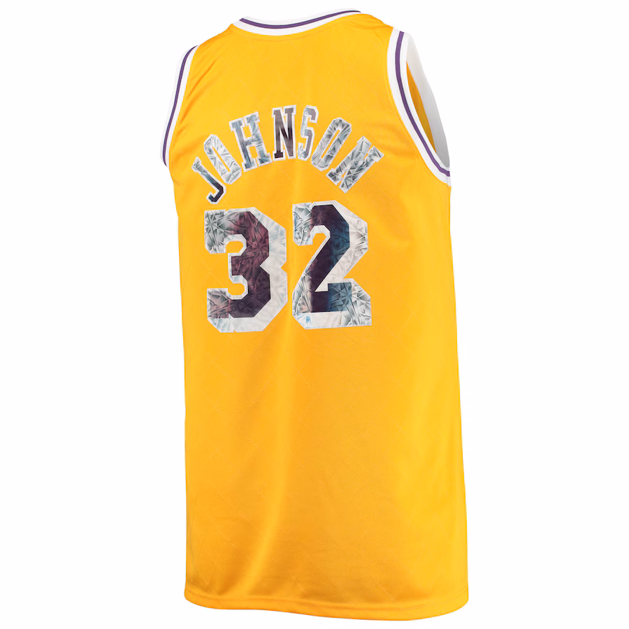 Magic Johnson, Los Angeles Lakers, Maglia dell'75° Anniversario della NBA Edizione Diamante per i Fanciulli 1984/85, Oro