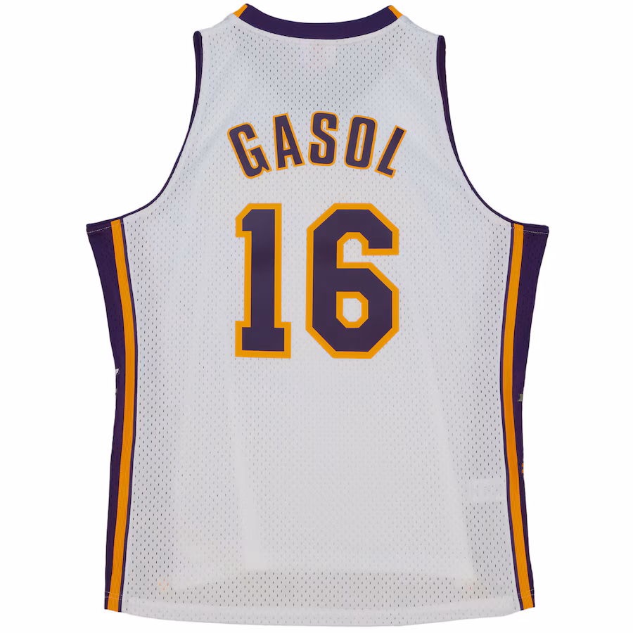 Pau Gasol, Los Angeles Lakers, Unisex Hall of Fame Class of 2023 Retro, White