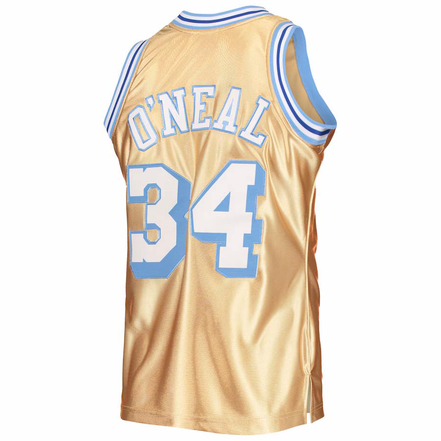 Shaquille O'Neal, Los Angeles Lakers, 75. Jahrestag 1996/97 Klassische Vintage Jersey, Gold
