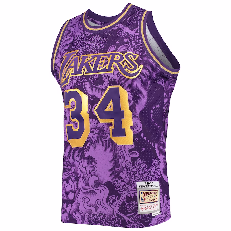 Shaquille O'Neal, Los Angeles Lakers, 1996/97 Jersey per Fan del Nuovo Anno Lunare, Viola
