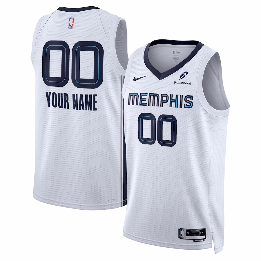 Memphis Grizzlies Badge Jersey, Association Edition, White