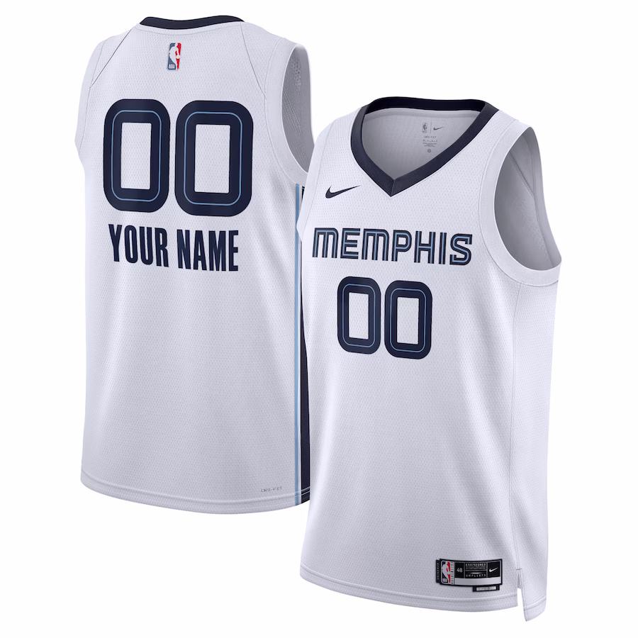 Memphis Grizzlies Badge Jersey, Association Edition, White