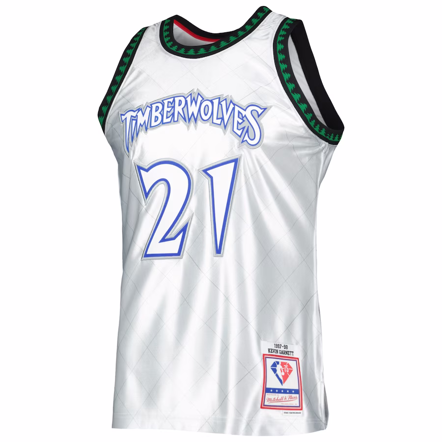 Maillot blanc de Kevin Garnett des Minnesota Timberwolves en 1997-98, Édition 75e anniversaire