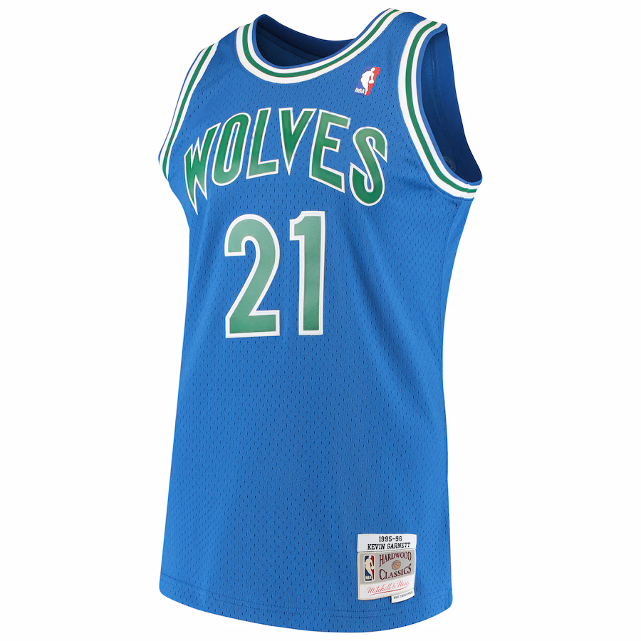 ：Maglia blu di Kevin Garnett dei Minnesota Timberwolves nel 1995-97