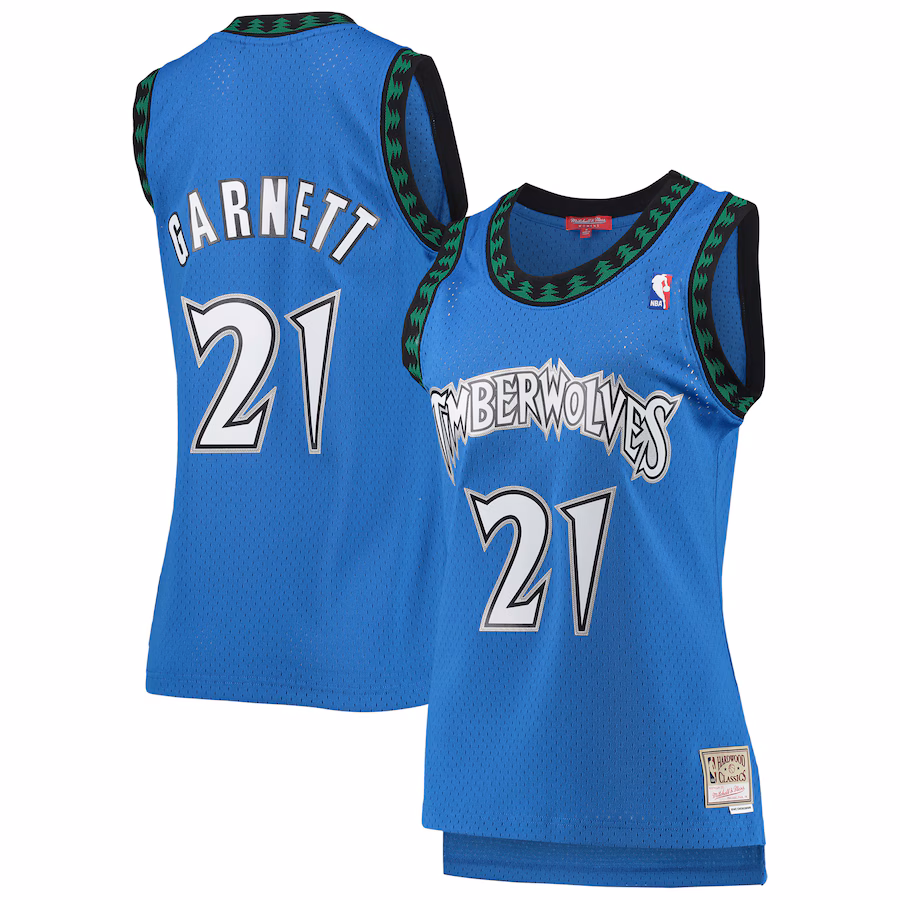 Kevin Garnett, Minnesota Timberwolves, Women's Hardwood Classics, Blue