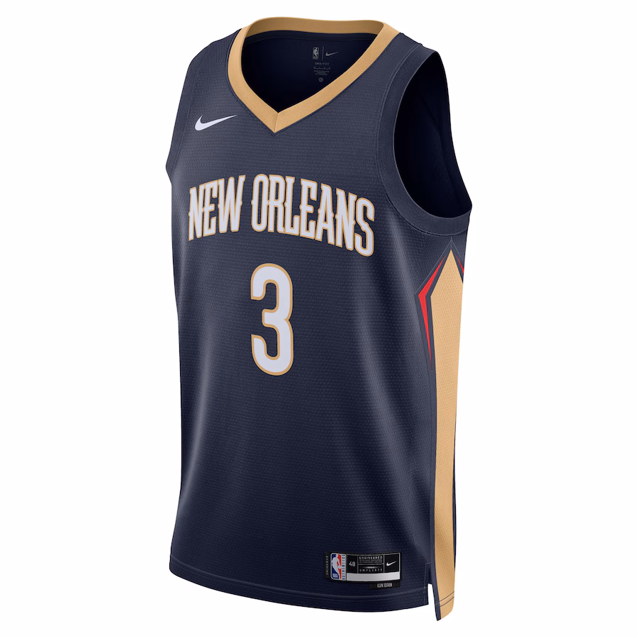 CJ McCollum, New Orleans Pelicans, Edición de Ícono, Azul Marino
