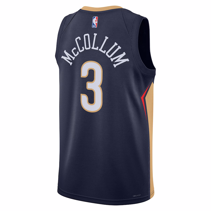 CJ McCollum, New Orleans Pelicans, Edición de Ícono, Azul Marino