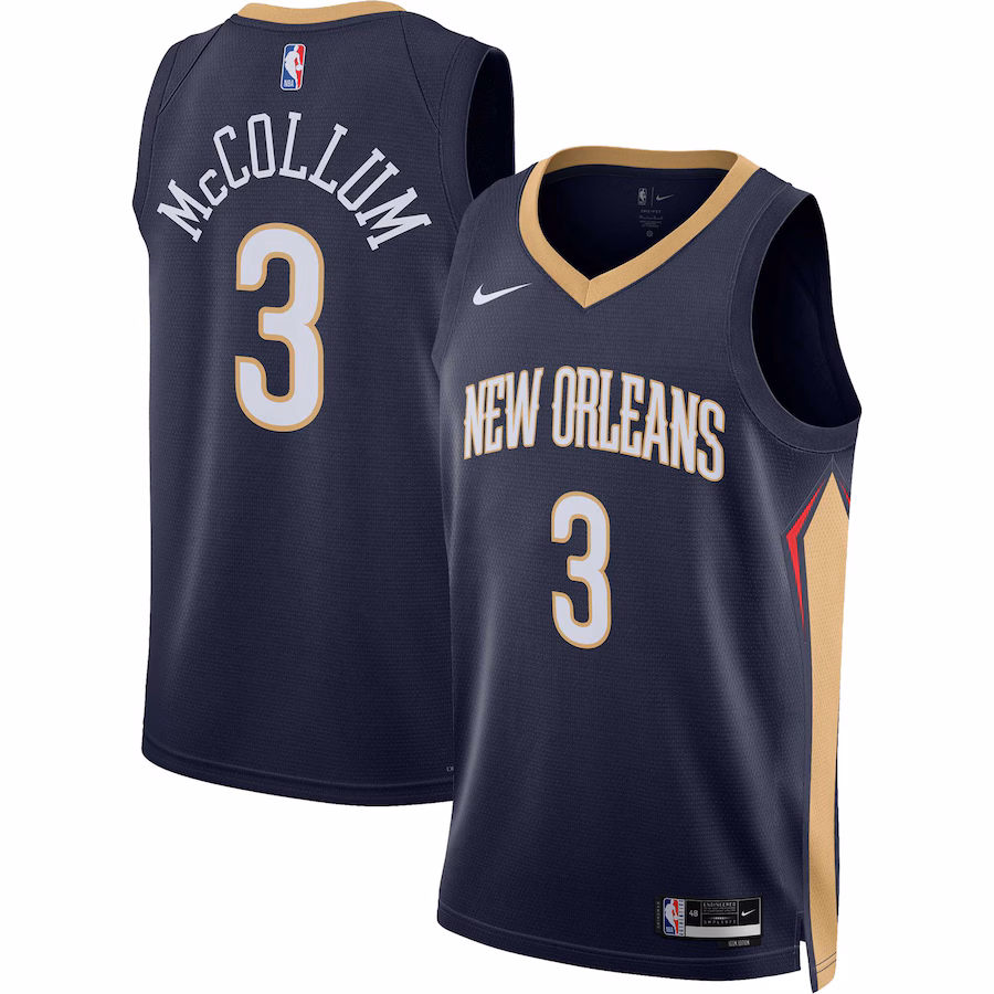 CJ McCollum, New Orleans Pelicans, Icon Edition, Navy Blue