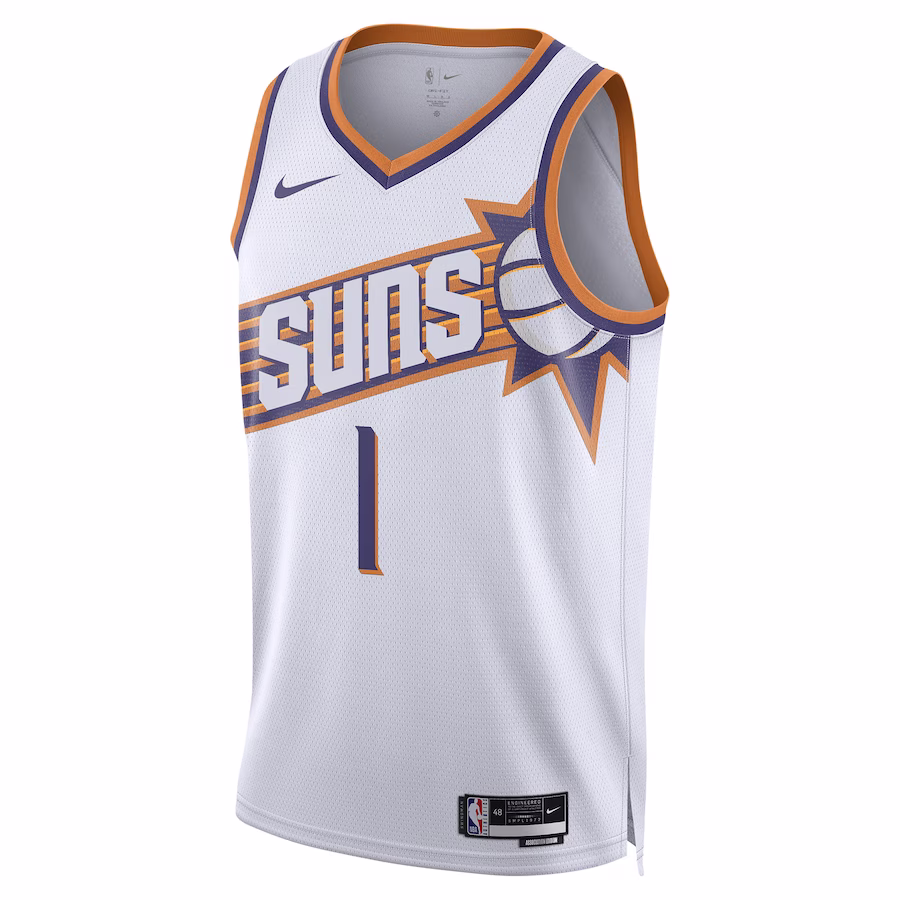 Maglia Swingman Unisex di Devin Booker per i Phoenix Suns - Edizione Associazione - Bianca