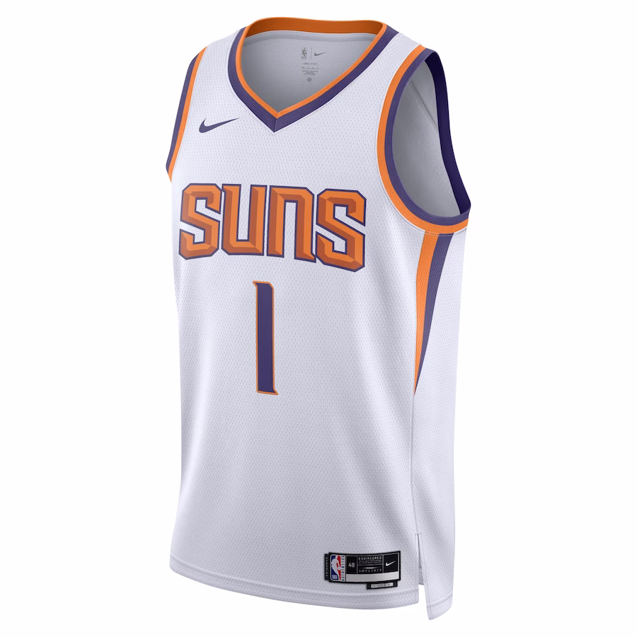 Maillot Swingman unisexe de Devin Booker pour les Phoenix Suns - Édition Association - Blanc