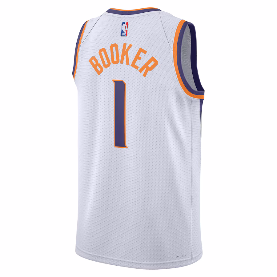 Maillot Swingman unisexe de Devin Booker pour les Phoenix Suns - Édition Association - Blanc