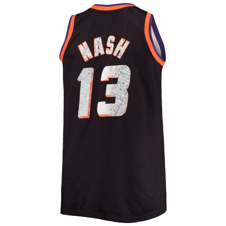 Maglia Swingman Diamond del 75° anniversario della NBA 1996/97 Big & Tall di Mitchell & Ness di Steve Nash per i Phoenix Suns - Nero