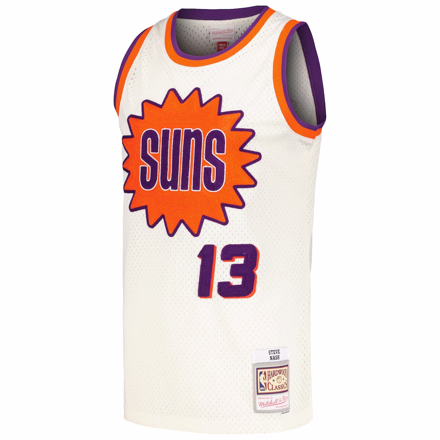Steve Nash Phoenix Suns Mitchell & Ness Chain Stitch Swingman Jersey - Cream