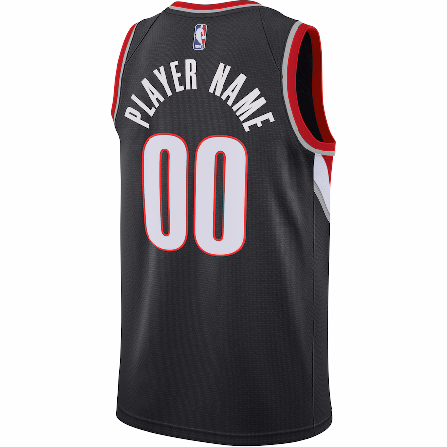 Portland Trail Blazers Angepasstes Jersey, Icon Edition, Schwarz
