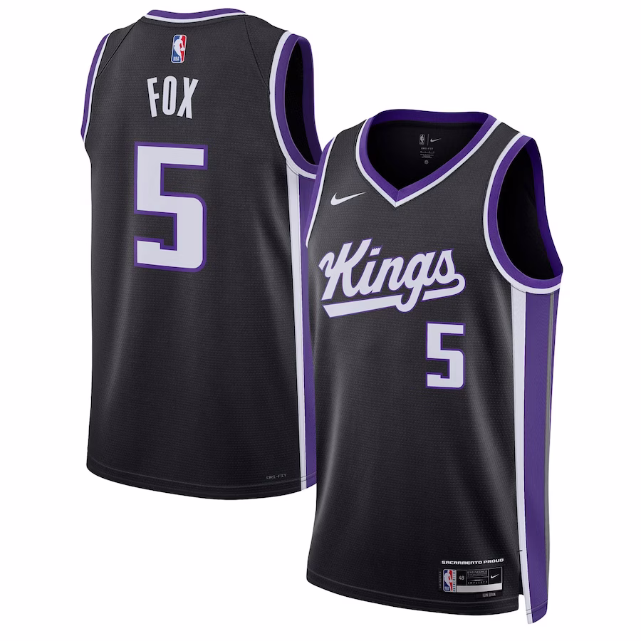 De'Aaron Fox, Sacramento Kings, Icon Edition, Black