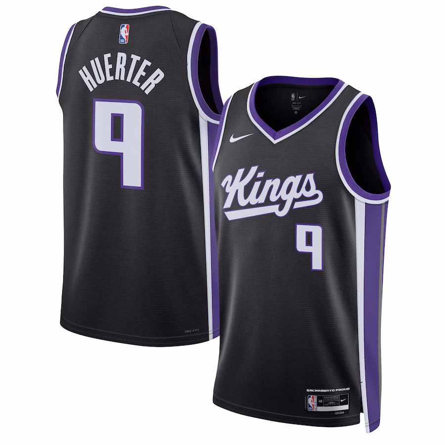 Kevin Huerter, Sacramento Kings, Icon Edition, Black