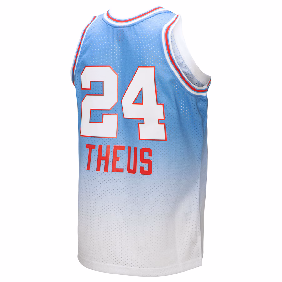 Reggie Theus, Sacramento Kings, 1985/86, White/Light Blue