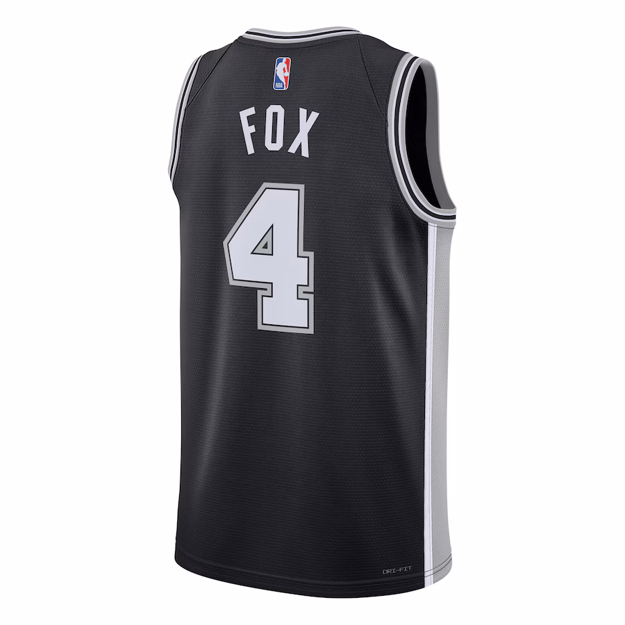 De'Aaron Fox, San Antonio Spurs, Herren- und Damenmodelle, Icon Edition, Schwarz