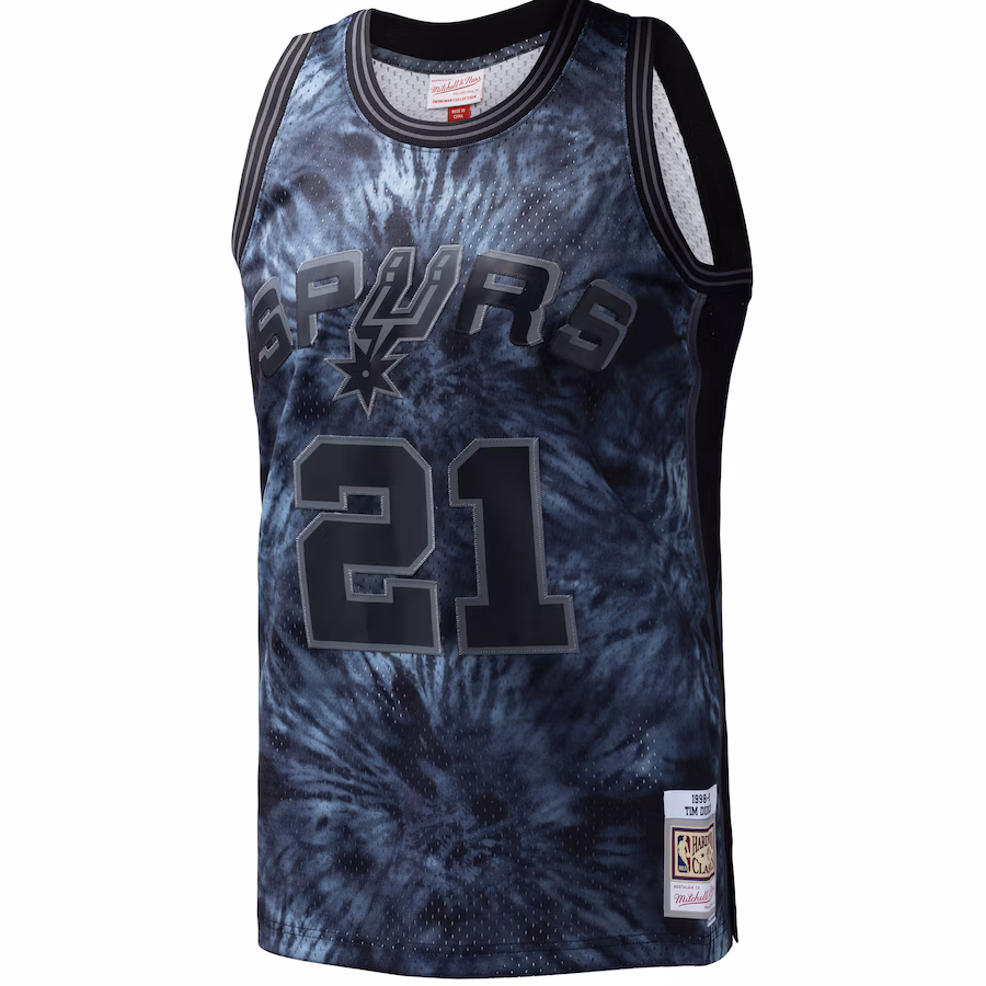 Tim Duncan, San Antonio Spurs, Maillot Teinté en Boucle 1998/99, Noir