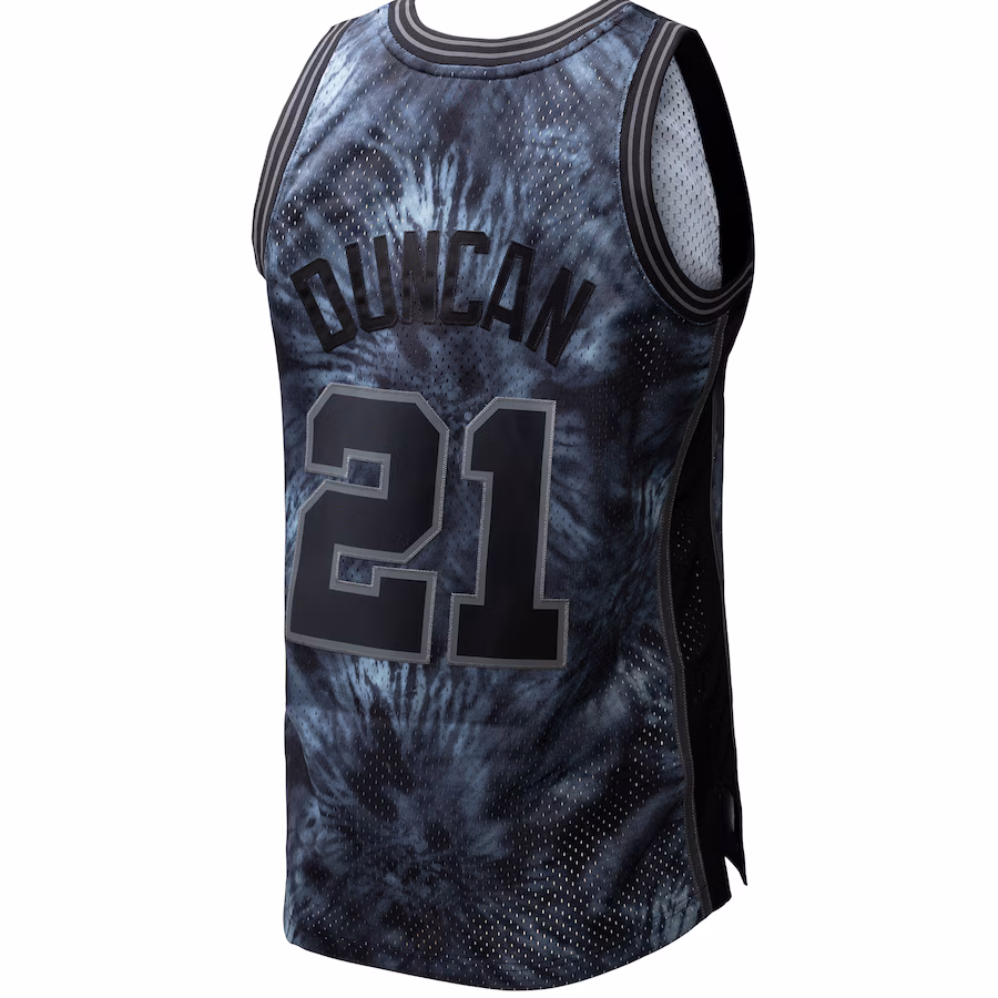Tim Duncan, San Antonio Spurs, Maillot Teinté en Boucle 1998/99, Noir