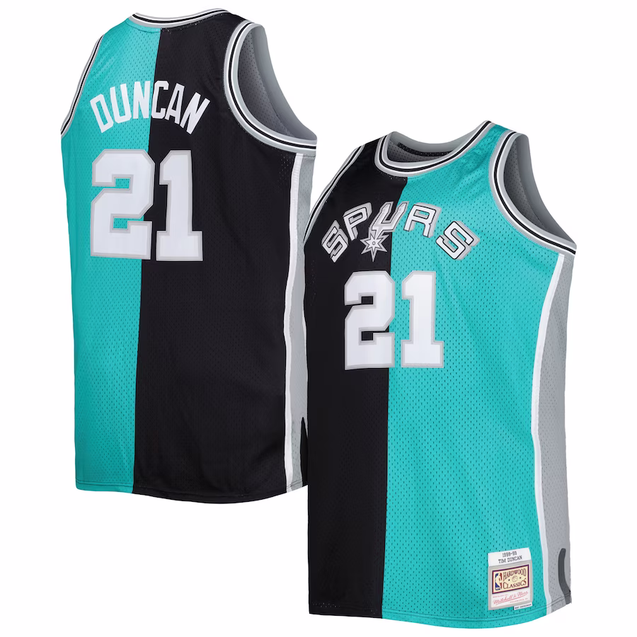 Tim Duncan, San Antonio Spurs, 1998/99, Black/Cyan