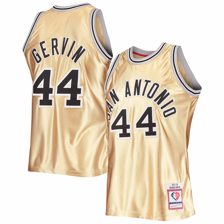 George Gervin, San Antonio Spurs, 75th Anniversary 1977/78 Hardwood Classics Jersey, Gold