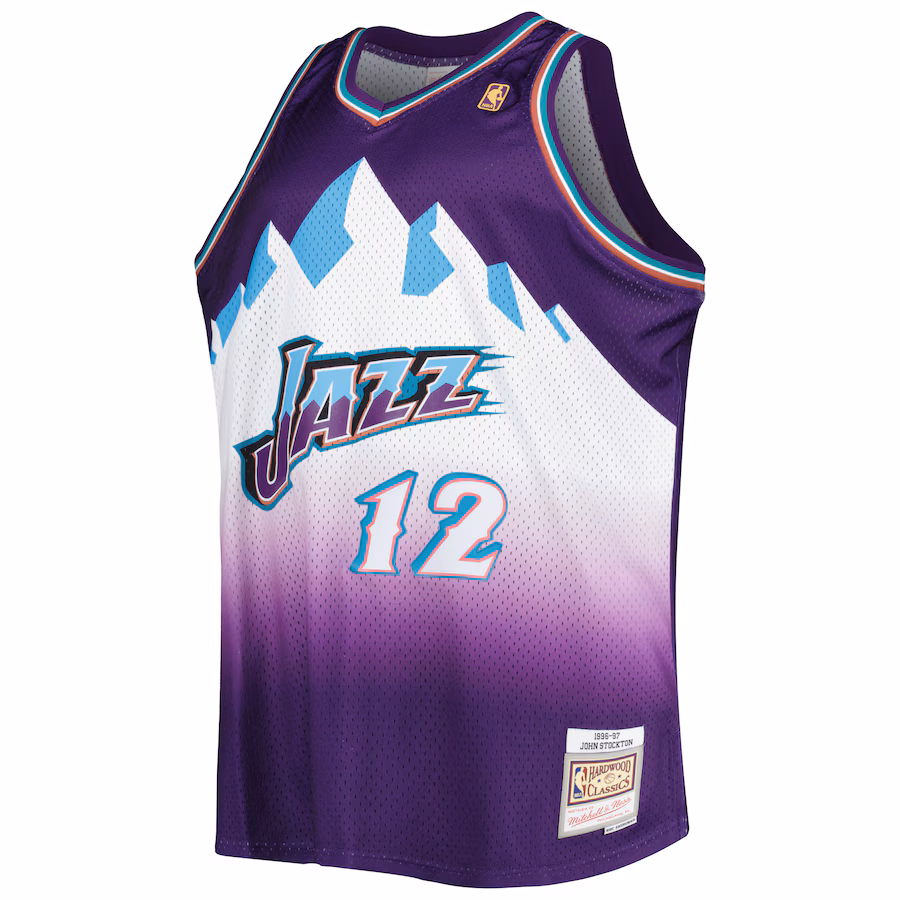 John Stockton Utah Jazz 1996/97 Fan Jersey, Purple