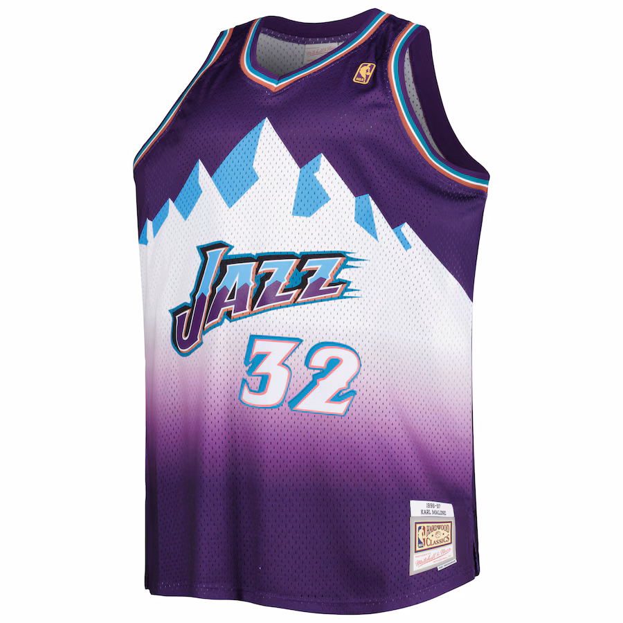 Maglia per tifosi di Karl Malone dell'Utah Jazz nel 1996/98, Viola