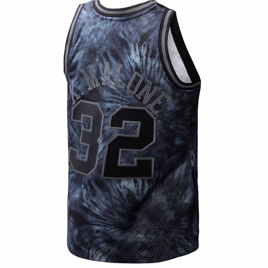 Karl Malone, Utah Jazz, 1991/92 Tejido en Tinte, Negro