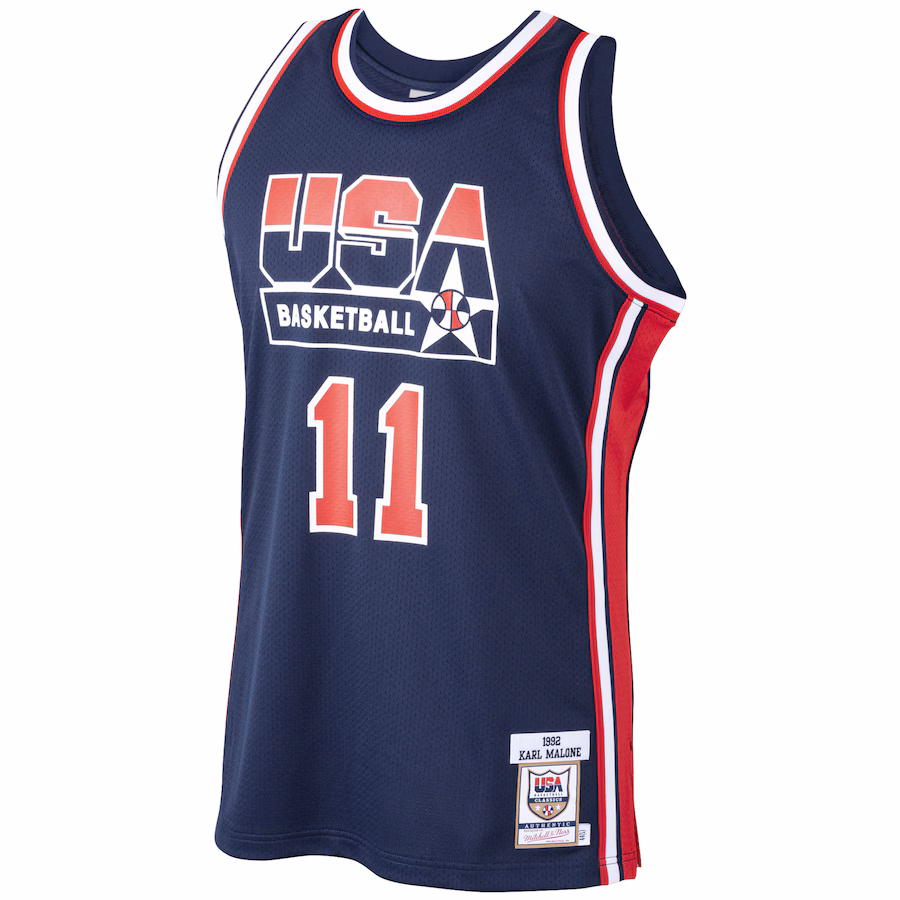 Karl Malone, USA Basketball Team, 1992 Dream Team, Navy Blue