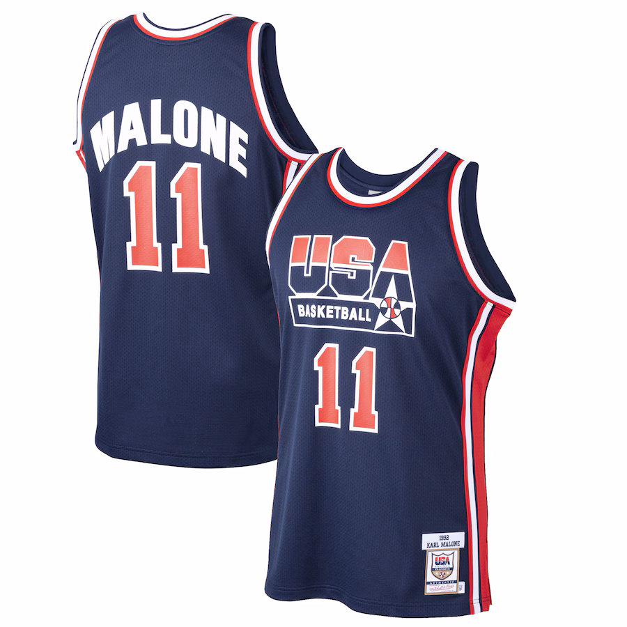 Karl Malone, USA Basketball Team, 1992 Dream Team, Navy Blue
